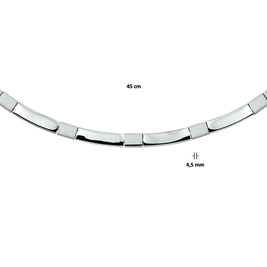 vDam Ketting Poli/mat 4,5 Mm 45cm Cm Zilver Gerhodineerd 1327777  45cm