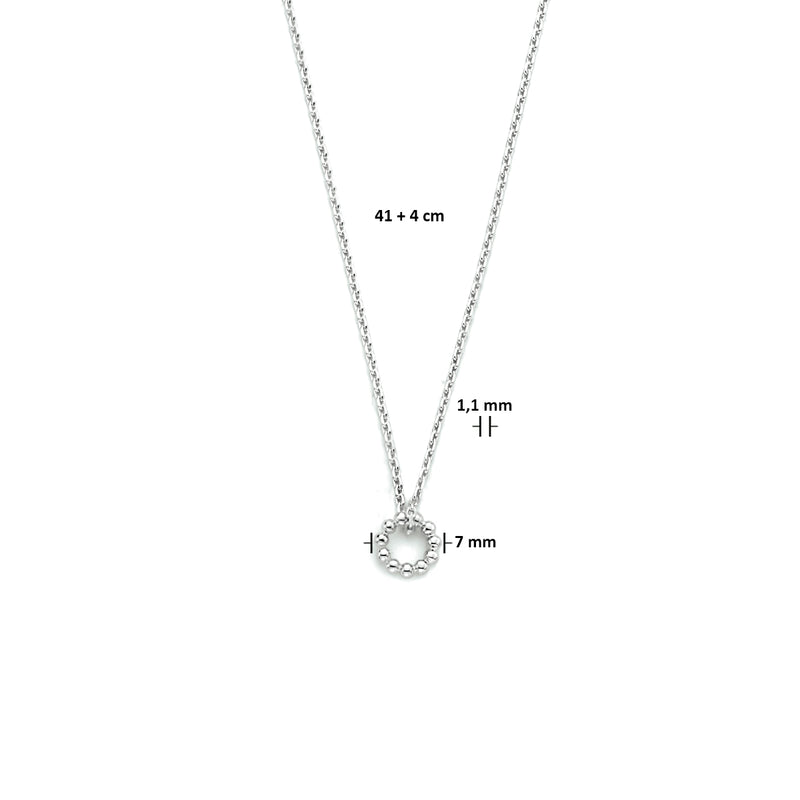 vDam Ketting Rond 41cm + 4 Cm Zilver Gerhodineerd 1333740  41cm