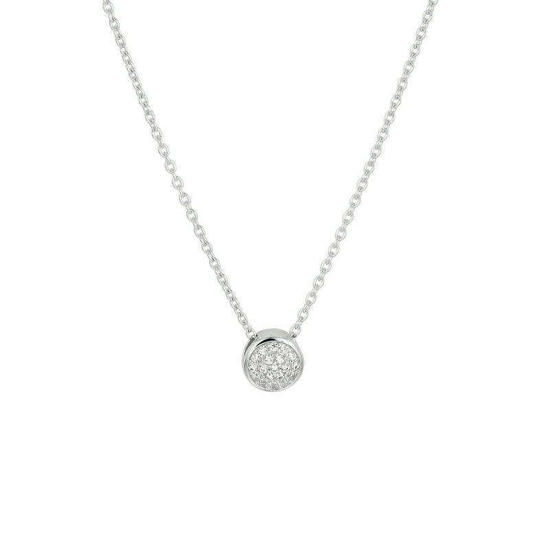 vDam Ketting Rond Zirkonia Zilver Gerhodineerd 1333004