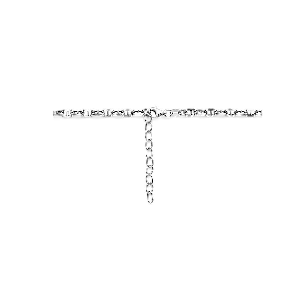 vDam Ketting Ronde Buis 4,0 Mm 40cm + 4 Cm Zilver Gerhodineerd 1337701  40cm