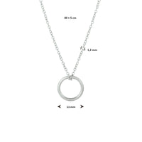 vDam Ketting Rondje 40cm + 5 Cm Zilver Gerhodineerd 1332439  40cm