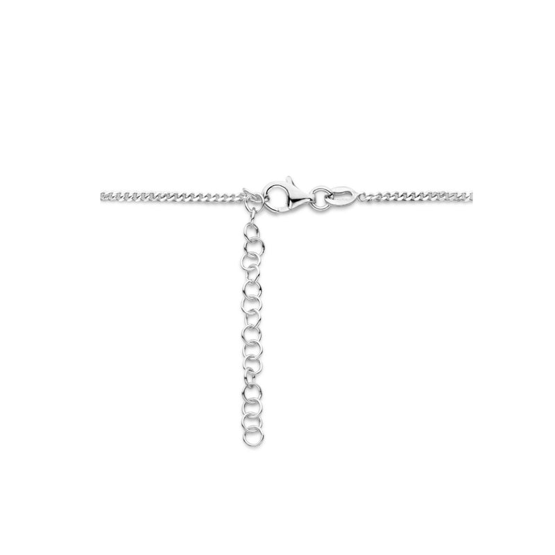 vDam Ketting Rondje Gediamanteerd 40cm + 4 Cm Zilver Gerhodineerd 1335547  40cm