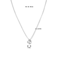 vDam Ketting Rondje Gediamanteerd 40cm - 42 - 44 Cm Zilver Gerhodineerd 1334630  40cm