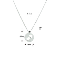 vDam Ketting Rondje Sterren 41cm + 5 Cm Zilver Gerhodineerd 1329956  41cm