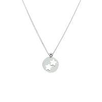 vDam Ketting Rondje Sterren 41 + 5 Cm Zilver Gerhodineerd 1329956