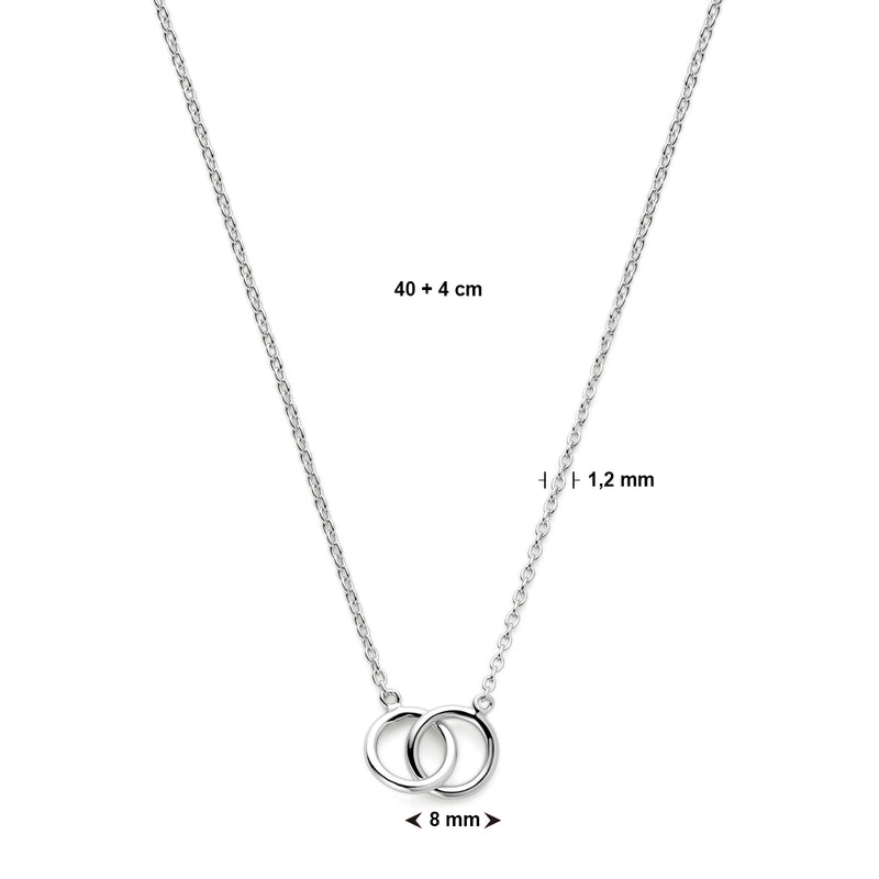 vDam Ketting Rondjes 40cm + 4 Cm Zilver Gerhodineerd 1325590  40cm