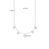 vDam Ketting Rondjes 42cm + 3 Cm Zilver Gerhodineerd 1335443  42cm