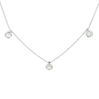 vDam Ketting Rozenkwarts 42 + 3 Cm Zilver Gerhodineerd 1329852