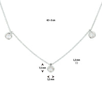 vDam Ketting Rozenkwarts 42cm + 3 Cm Zilver Gerhodineerd 1329852  42cm