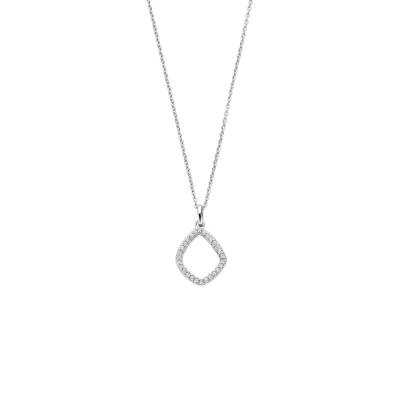 vDam Ketting Ruit Zirkonia 41 - 43 - 45 Cm Zilver Gerhodineerd 1341720