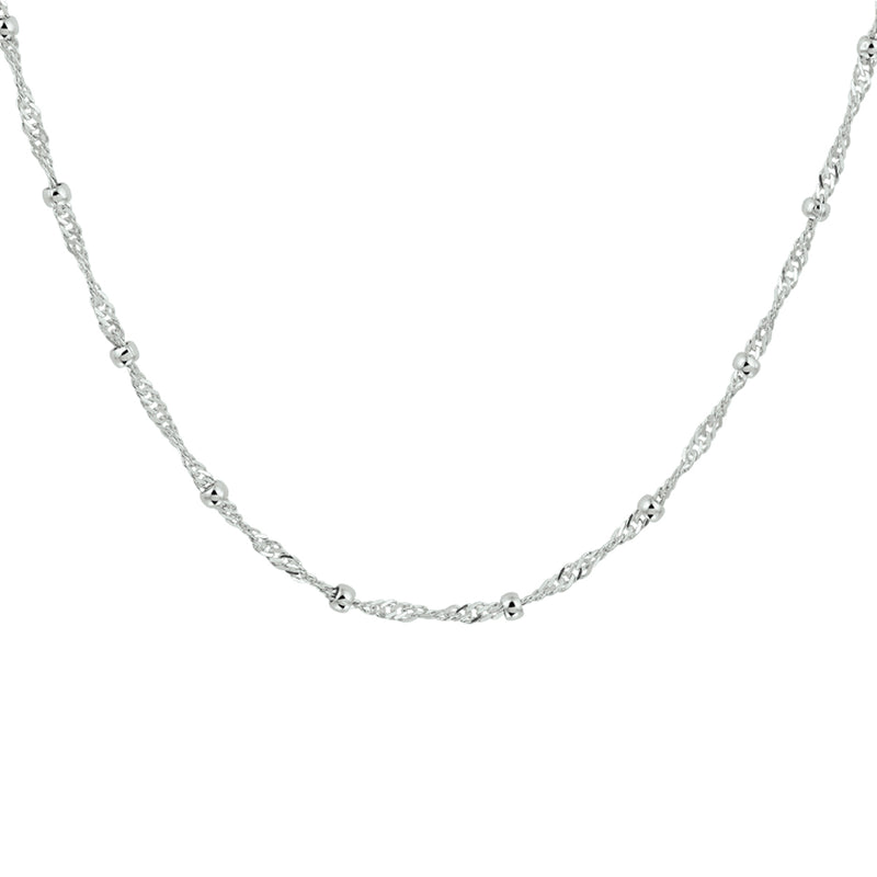 vDam Ketting Singapore En Bolletjes 2,5 Mm Zilver Gerhodineerd 1332729