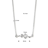 vDam Ketting Slang 41cm + 4 Cm Zilver Gerhodineerd 1336159  41cm