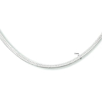 vDam Ketting Slang Plat 2,0 Mm Zilver Gerhodineerd 1333994  40cm