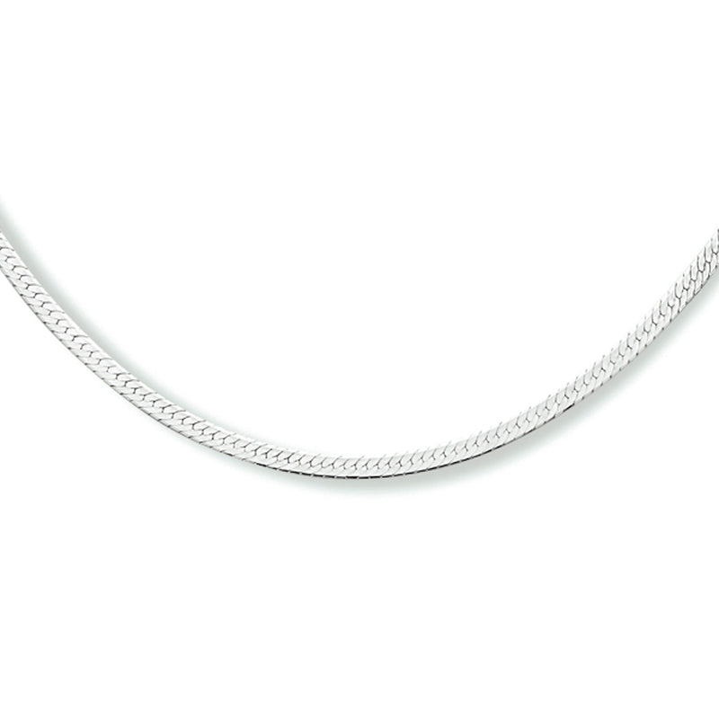 vDam Ketting Slang Plat 2,0 Mm Zilver Gerhodineerd 1333994