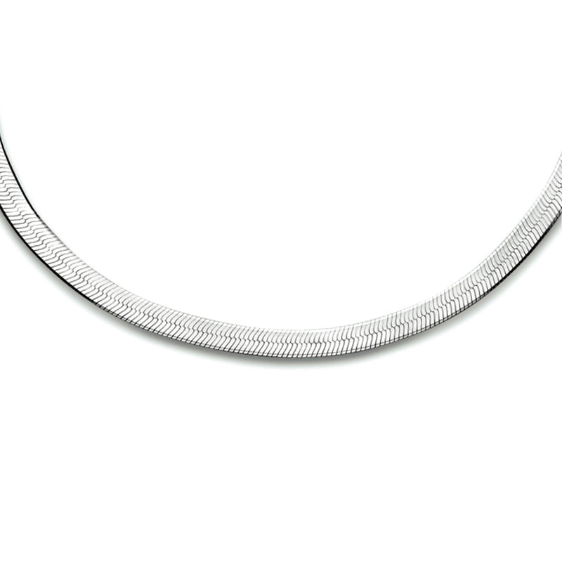 vDam Ketting Slang Plat 3,5 Mm 40 + 5 Cm Zilver Gerhodineerd 1333851