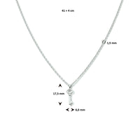 vDam Ketting Sleutel 41cm + 4 Cm Zilver Gerhodineerd 1334090  41cm
