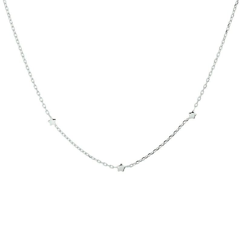 vDam Ketting Sterren 41 + 4 Cm Zilver Gerhodineerd 1329099