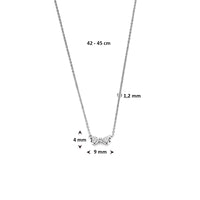 vDam Ketting Strik Zirkonia 42cm - 45 Cm Zilver Gerhodineerd 1341838  42cm