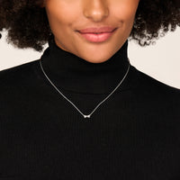 vDam Ketting Strik Zirkonia 42cm - 45 Cm Zilver Gerhodineerd 1341838  42cm