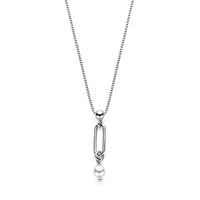 vDam Ketting Swarovski Parel 42 + 3 Cm Zilver Gerhodineerd 1338635