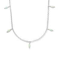 vDam Ketting Synth Opaal 41 + 4 Cm Zilver Gerhodineerd 1336500