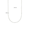 vDam Ketting Synth Parel 3,0 Mm 40cm + 4 Cm Zilver Gerhodineerd 1335573  40cm