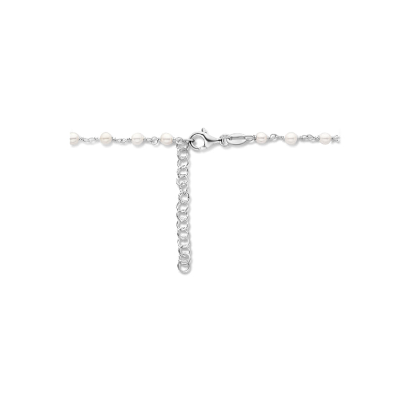 vDam Ketting Synth Parel 3,0 Mm 40cm + 4 Cm Zilver Gerhodineerd 1335573  40cm