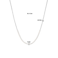 vDam Ketting Synth Parel 3,0 Mm Zilver Gerhodineerd 1335874  41cm