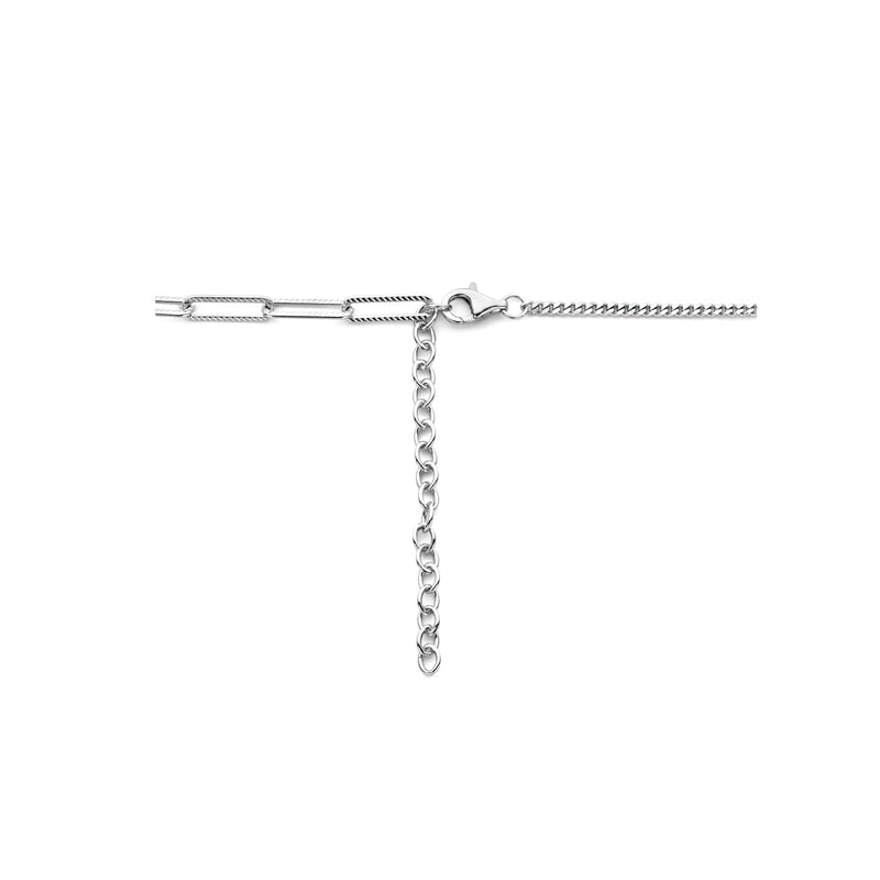 vDam Ketting Synth Parel 3,6 Mm 45cm + 5 Cm Zilver Gerhodineerd 1335927  45cm