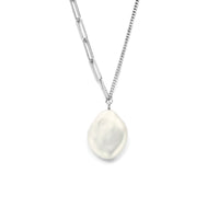 vDam Ketting Synth Parel 3,6 Mm 45 + 5 Cm Zilver Gerhodineerd 1335927