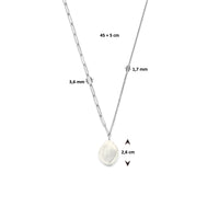 vDam Ketting Synth Parel 3,6 Mm 45cm + 5 Cm Zilver Gerhodineerd 1335927  45cm