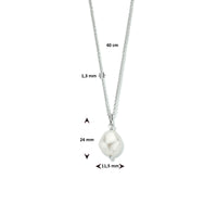 vDam Ketting Synth Parel 40cm Cm Zilver Gerhodineerd 1335813  40cm