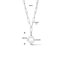 vDam Ketting Synth Parel 40cm Cm Zilver Gerhodineerd 1335814  40cm