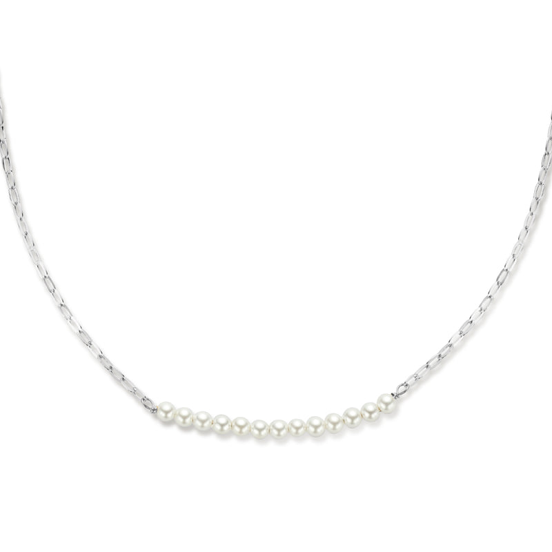 vDam Ketting Synth Parels 40 + 5 Cm Zilver Gerhodineerd 1336024