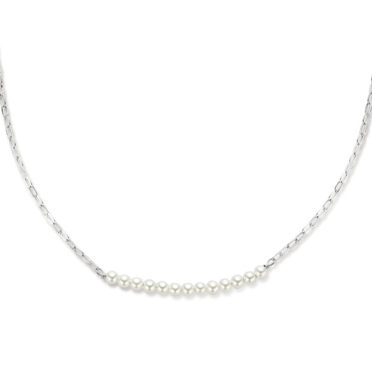 vDam Ketting Synth Parels 40 + 5 Cm Zilver Gerhodineerd 1336024