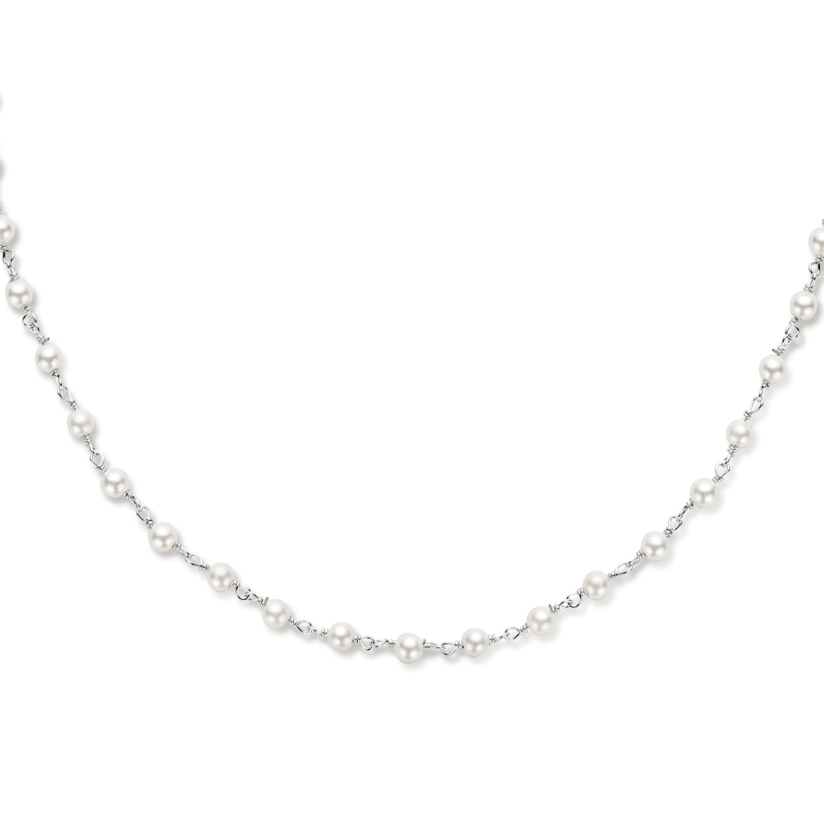 vDam Ketting Synthparels 40 + 5 Cm Zilver Gerhodineerd 1336023