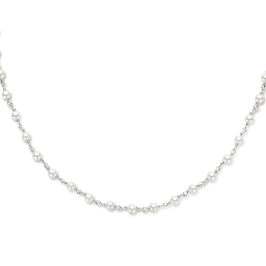 vDam Ketting Synthparels 40 + 5 Cm Zilver Gerhodineerd 1336023