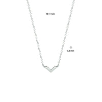 vDam Ketting V 40cm + 4 Cm Zilver Gerhodineerd 1328244  40cm