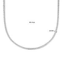 vDam Ketting Valkenoog 25mm 40cm + 4 Cm Zilver Gerhodineerd 1336233  40cm