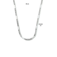 vDam Ketting Valkenoog Met Tussenstuk 2,3 Mm Zilver Gerhodineerd 1333539  45cm
