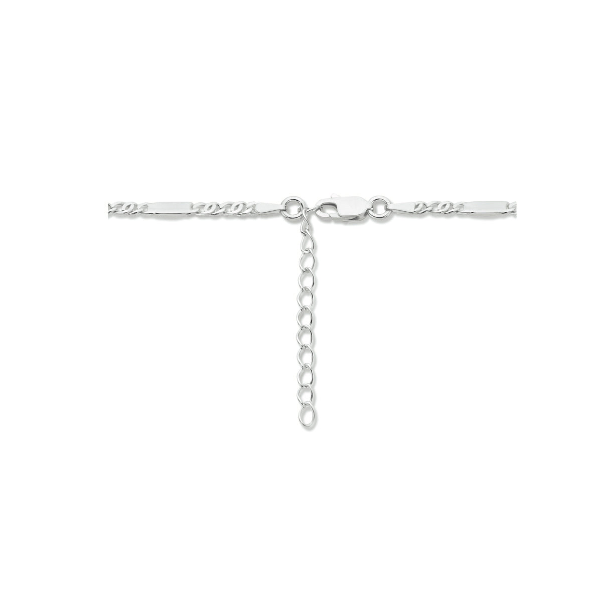 vDam Ketting Valkenoog Met Tussenstuk 2,4 Mm 40cm + 4 Cm Zilver Gerhodineerd 1334838  40cm