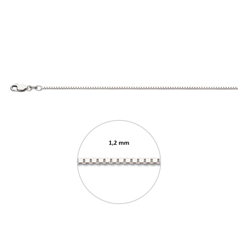 vDam Ketting Venetiaans 1,3 Mm Zilver Gerhodineerd 1330052  60cm