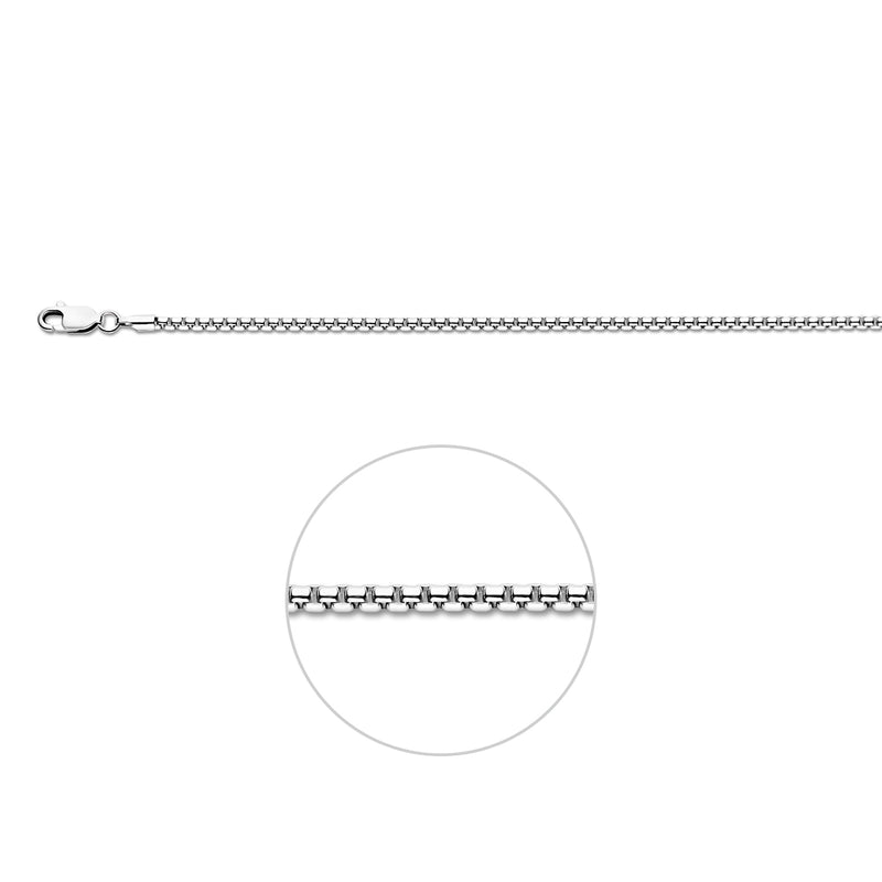 vDam Ketting Venetiaans Bol 2,0 Mm Zilver Gerhodineerd 1329088