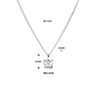 vDam Ketting Vlinder Zirkonia 36cm + 4 Cm Zilver Gerhodineerd 1329934  36cm