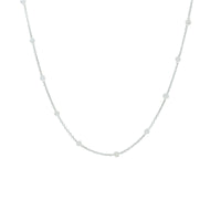 vDam Ketting Wit Maansteen 40 - 42 - 44 Cm Zilver Gerhodineerd 1331374
