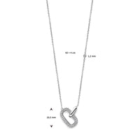 vDam Ketting Zirkonia 1,2 Mm 42cm + 4 Cm Zilver Gerhodineerd 1338137  42cm