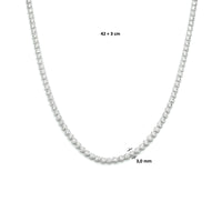 vDam Ketting Zirkonia 3,1 Mm 42cm + 3 Cm Zilver Gerhodineerd 1334312  42cm