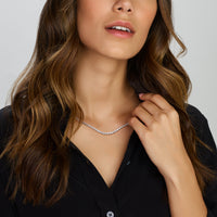 vDam Ketting Zirkonia 3,1 Mm 42cm + 3 Cm Zilver Gerhodineerd 1334312  42cm