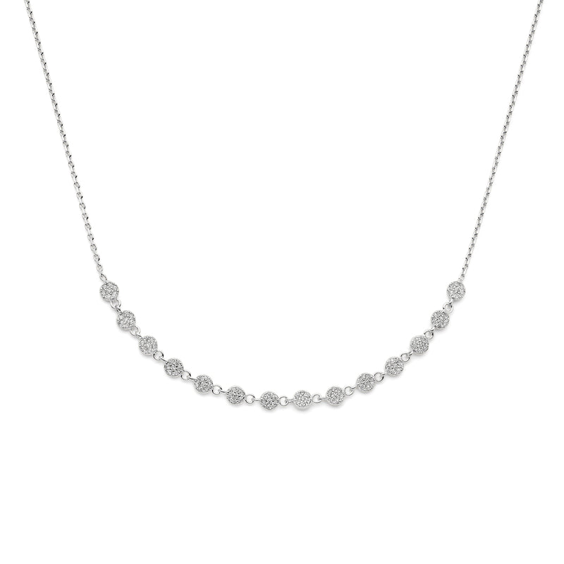 vDam Ketting Zirkonia 40 + 5 Cm Zilver Gerhodineerd 1339141