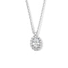 vDam Ketting Zirkonia 41 + 4 Cm Halo Zilver Gerhodineerd 1335622